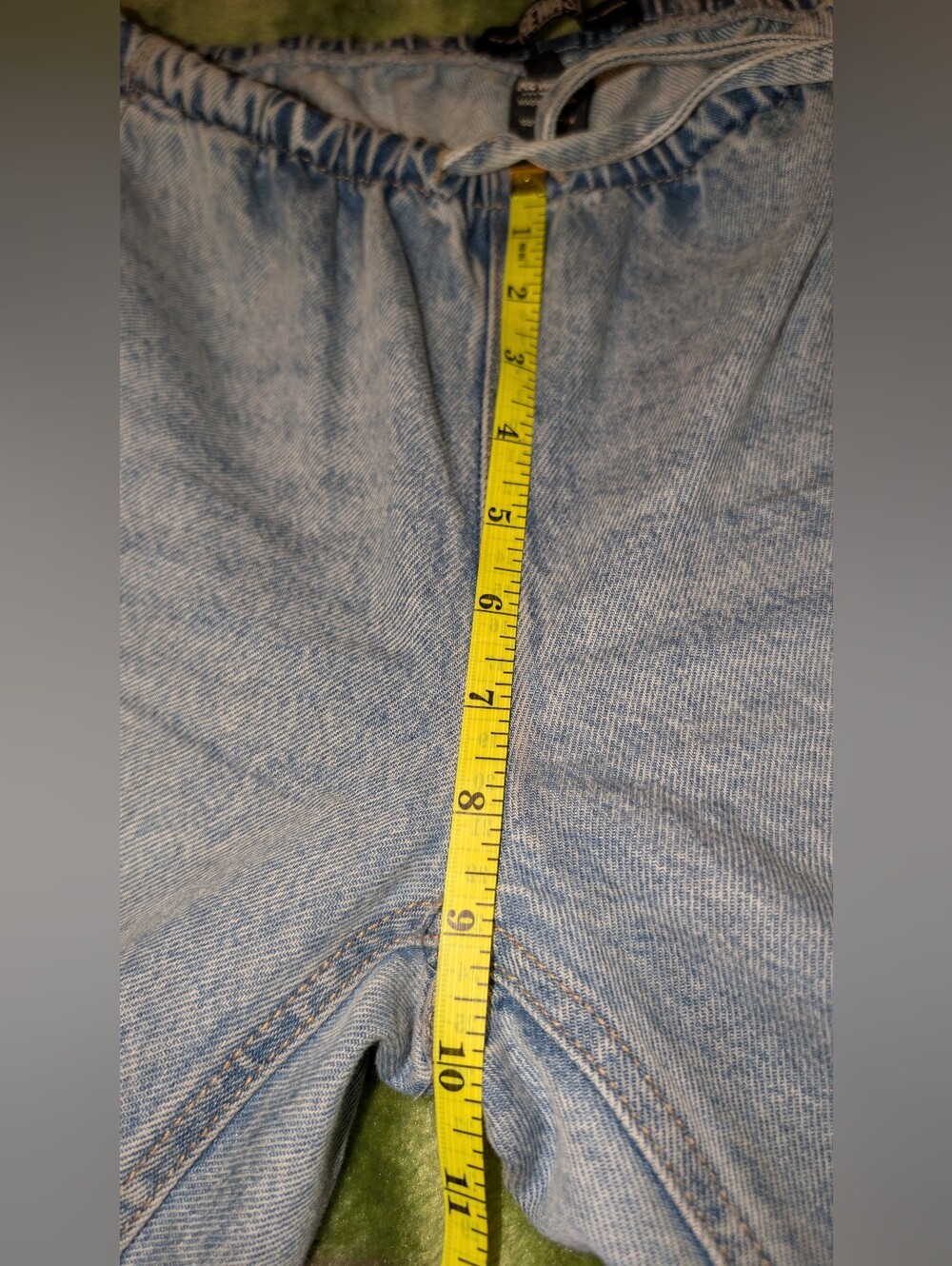 REWASH Denim Jeans Pull On Elastic Tie Top Baggy Wide Leg Size Small Blue EUC - Picture 6 of 8